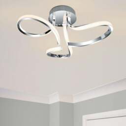 Rackhams Moss 3 Light Integrated LED, Curved Ceiling Light - Chrome - thumbnail 1