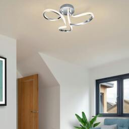 Rackhams Moss 3 Light Integrated LED, Curved Ceiling Light - Chrome - thumbnail 2