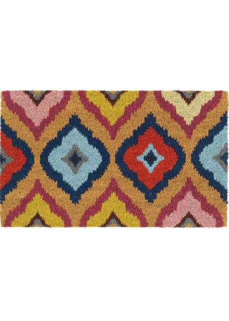 Rackhams Printed Bright Ikat Coir Doormat 45x75 cm - image 1