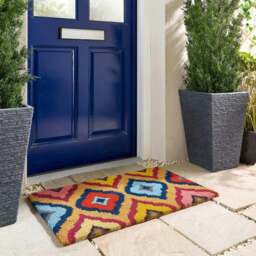 Rackhams Printed Bright Ikat Coir Doormat 45x75 cm - thumbnail 5