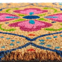 Rackhams Printed Bright Ikat Coir Doormat 45x75 cm - thumbnail 4