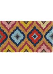 Rackhams Printed Bright Ikat Coir Doormat 45x75 cm