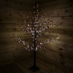 Rackhams 120cm 4ft Christmas Lit Black Twig Tree Red Berry 400 Warm White LED - thumbnail 4
