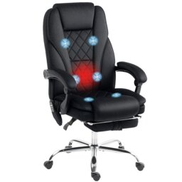 Rackhams Massage Office Chair, Heated Reclining Desk Chair, Black - Black - Yes - Massage Office Chair - thumbnail 2
