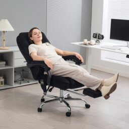 Rackhams Massage Office Chair, Heated Reclining Desk Chair, Black - Black - Yes - Massage Office Chair - thumbnail 1