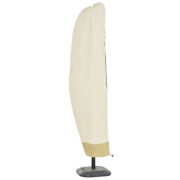 Rackhams Parasol Cover, 600D Oxford Cantilever Umbrella Cover Fit for 2-4m Parasol, Banana Umbrella Protector with Zipper - White - Black - thumbnail 2