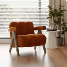 Rackhams Rosa Armchair, Velvet/ Boucle - Grey Legs - White - Velvet - thumbnail 4