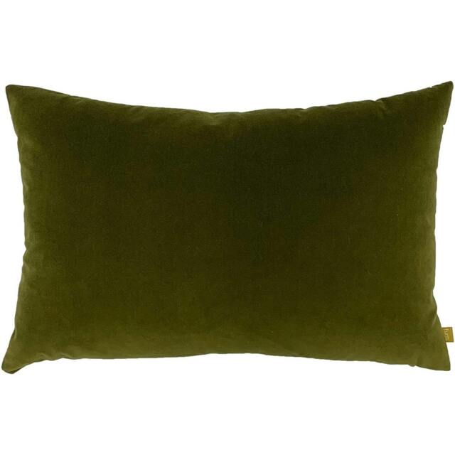 Rackhams Velvet Cushion Cover - Olive - One Size - Olive - 100% Polyester