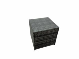 Rackhams Garden Rattan Furniture Set 10 Seater Outdoor Corner Sofa Chair Gas Fire Pit Dining Table Set with 2 Small Stools Side Table Dark Grey - thumbnail 5
