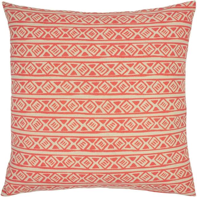 Rackhams Rocco Patterned Cushion Cover - Coral/Grey - One Size - Coral/Grey - 100% Polyester - image 1