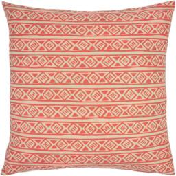 Rackhams Rocco Patterned Cushion Cover - Coral/Grey - One Size - Coral/Grey - 100% Polyester