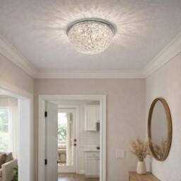 Rackhams Donte Polished Chrome & Acrylic LED Small Flush Ceiling Light - thumbnail 1