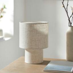 Rackhams Buxton Natural Faux Linen Table Lamp - thumbnail 2