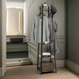 Rackhams Industrial Coat Stand With 2 Shelves - thumbnail 6