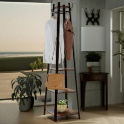 Rackhams Industrial Coat Stand With 2 Shelves - thumbnail 3