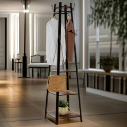 Rackhams Industrial Coat Stand With 2 Shelves - thumbnail 4