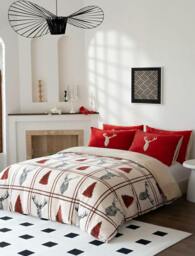 Rackhams Stag Teddy Red Duvet Cover Set - Double - thumbnail 1