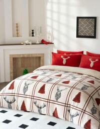 Rackhams Stag Teddy Red Duvet Cover Set - Double - thumbnail 4