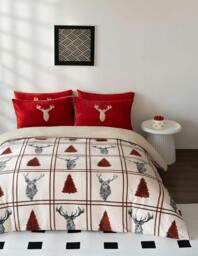 Rackhams Stag Teddy Red Duvet Cover Set - Double - thumbnail 3