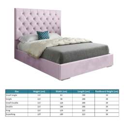 Rackhams Alma Upholstered Soft Velvet Bed Frame - Pink - Pink - Small single - thumbnail 4