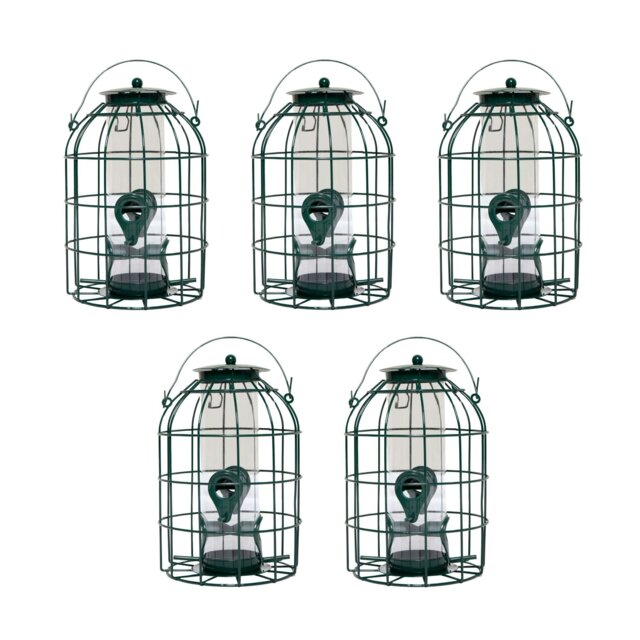 Rackhams Pack of 5 Wild Bird Seed Feeder Cage with Squirrel Guard - image 1