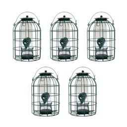 Rackhams Pack of 5 Wild Bird Seed Feeder Cage with Squirrel Guard