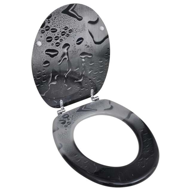Rackhams Toilet Seat with MDF Lid Water Drop Design