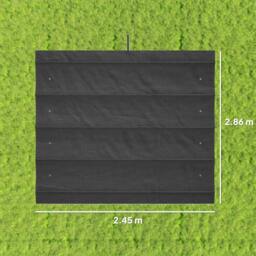 Rackhams Pergola Cover Roof, 2.86 x 2.45 m Retractable Sun Shade Top for 3 x 2m Pergola Frame, UV30+ Protected, Dark Grey - thumbnail 3