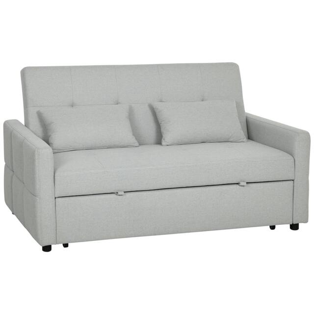 Rackhams Three-Way Two-Seater Sofa Bed - Light Grey