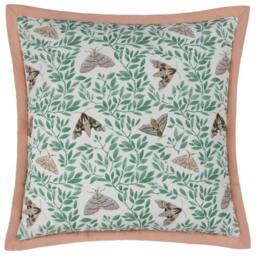 Rackhams Moth Cushion Cover - Pale Pink - 50cm x 50cm - Pale Pink - 100% Cotton - thumbnail 1