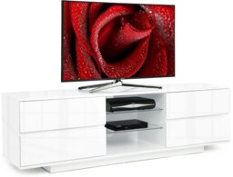 "Rackhams Avitus Premium High Gloss White with 4-White Drawers and 3-Shelf 32""-65"" LED/OLED/LCD TV Cabinet" - thumbnail 1