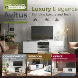 "Rackhams Avitus Premium High Gloss White with 4-White Drawers and 3-Shelf 32""-65"" LED/OLED/LCD TV Cabinet" - thumbnail 3