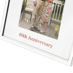Rackhams 40th Anniversary Silver Plated 5x7 Picture Frame with Double Diamante Rings - thumbnail 5