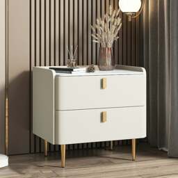 Rackhams Ana Bedside Table - 50CM - White