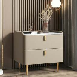 Rackhams Ana Bedside Table - 50CM - White - thumbnail 2