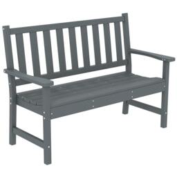 Rackhams 2 Seater Plastic Garden Bench, Outdoor Patio Furniture, Grey - HDPE - garden bench - Grey - thumbnail 2