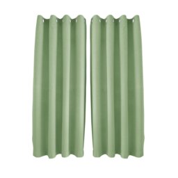Rackhams Olive Green Linen Blackout Eyelet Curtains - 46x54 Inch Drop - 2 Panel