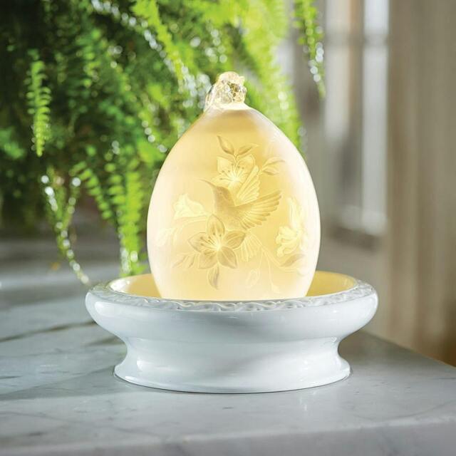 Rackhams Fountain, Porcelain Ceramic Light, Hummingbird Lithophane