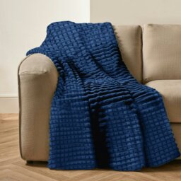 Rackhams Chunky Cord Waffle Plush Heavy Blanket - 127cm x 152cm - Olive - thumbnail 4