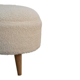 Rackhams Cream Boucle Rounded Footstool - thumbnail 5
