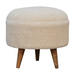Rackhams Cream Boucle Rounded Footstool - thumbnail 6