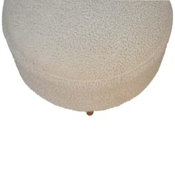 Rackhams Cream Boucle Rounded Footstool - thumbnail 3