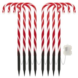 Rackhams Christmas Candy Cane Pathway Lights - 8 Pack - Valiant Christmas Candy Cane Pathway Lights - 8 Piece Set - thumbnail 2