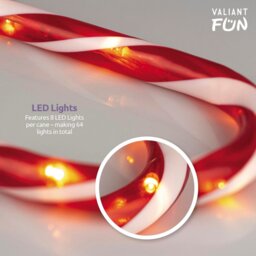 Rackhams Christmas Candy Cane Pathway Lights - 8 Pack - Valiant Christmas Candy Cane Pathway Lights - 8 Piece Set - thumbnail 4