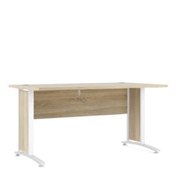 Rackhams Prima Desk 150 cm in Oak with White legs - Oak & White - 80.1 - 75.2