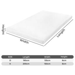 Rackhams Bamboo Charcoal Mattress Topper Memory Foam Cooling Gel King Double Thick 8cm - King - thumbnail 4
