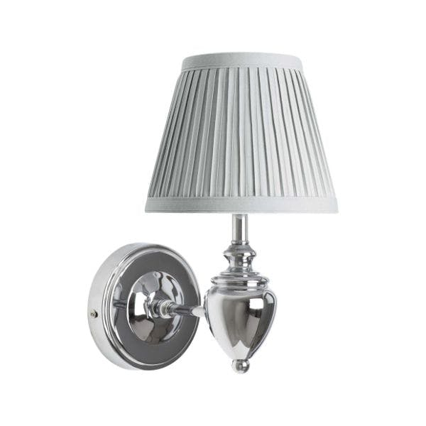 Rackhams Giona Polished Chrome & Grey Wall Light - image 1