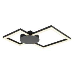 Rackhams Miles Double Square Integrated LED Ceiling Light - Matt Black - thumbnail 3
