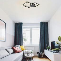 Rackhams Miles Double Square Integrated LED Ceiling Light - Matt Black - thumbnail 2
