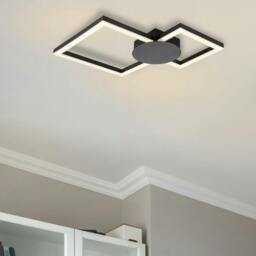 Rackhams Miles Double Square Integrated LED Ceiling Light - Matt Black - thumbnail 1